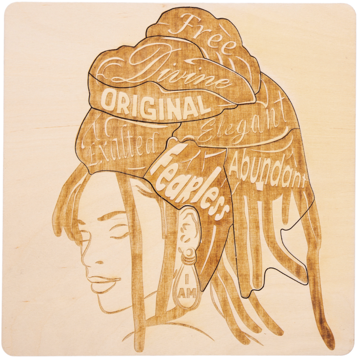"I AM" Affirmations Puzzle - Loc'd Woman