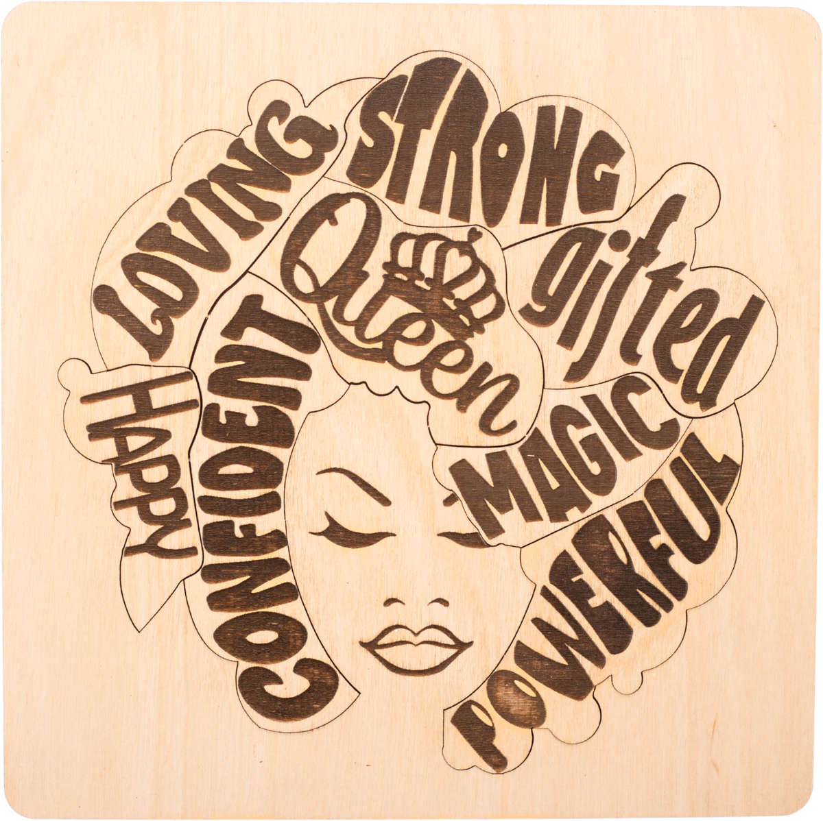 "I AM" Affirmations Puzzle - Afro Woman