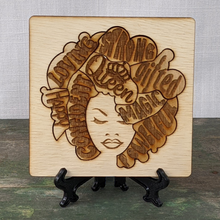 Load image into Gallery viewer, I AM Affirmations Puzzle - Afro Woman Happy Loving Strong Confident Queen Magic Gifted Powerful
