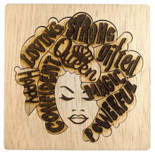 Load image into Gallery viewer, I AM Affirmations Puzzle - Afro Woman Happy Loving Strong Confident Queen Magic Gifted Powerful
